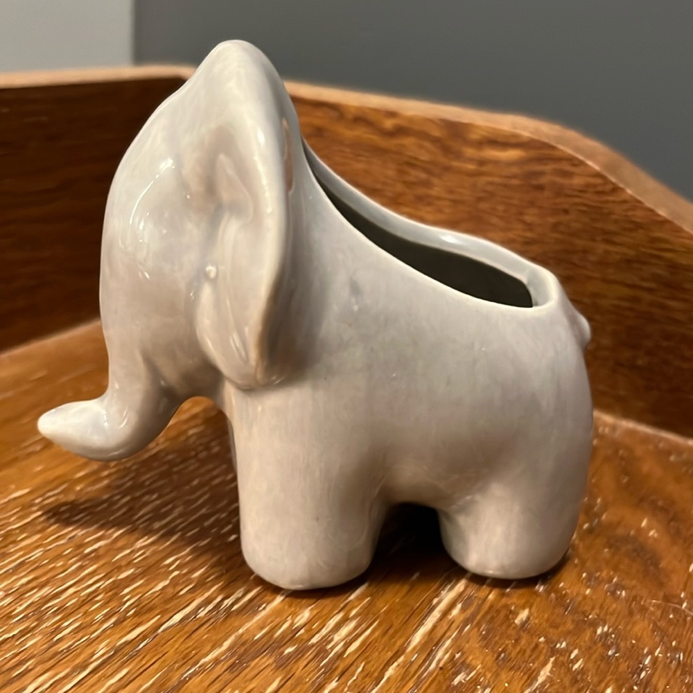 Vintage MCM Mini Stylized Elephant Planter Perfect for a Succulent Modern Style